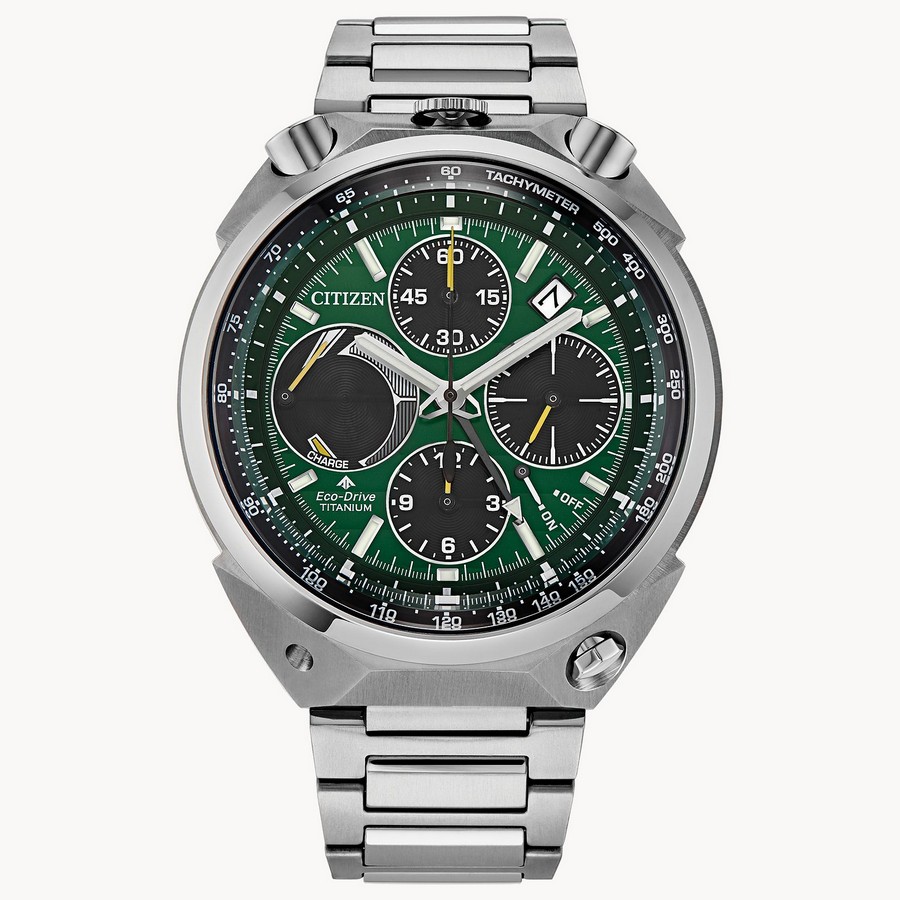 Đồng Hồ Citizen Promaster Tsuno Chrono Racer Nam Bạc Xanh Lá